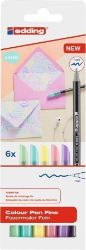 Edding 1200 Fixy - sada 6 ks, pastel - Pastelky do školy Fixy EDDING 1200, sada 6 ks, pastel