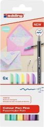 Edding 1200 Fixy - sada 6 ks, pastel - Pastelky do školy Fixy EDDING 1200, sada 6 ks, pastel