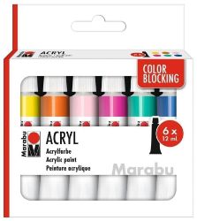 Marabu Sada akrylových barev Color Blocking 6 x 12 ml Marabu Sada akrylových barev Color Blocking 6 x 12 ml