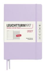 Týdenní plánovač & Zápisník Lilac, Medium A5 2027, anglicky