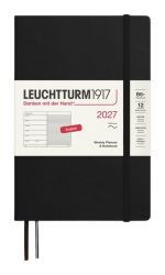 Týdenní plánovač & Zápisník Black, Paperback B6+ 2027, Softcover, anglicky
