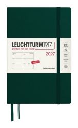 Týdenní plánovač Forest Green, Paperback B6+ 2027, anglicky - Týdenní plánovače Týdenní plánovač Forest Green, Paperback B6+ 2027, anglicky