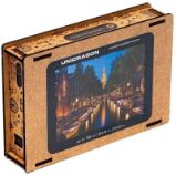 Unidragon dřevěné puzzle - Večerní Amsterodam velikost S - Puzzle Unidragon dřevěné puzzle - Večerní Amsterodam velikost S