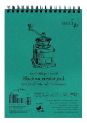 Blok na spirále #authenticpad Akvarel, A5, 20l., 300g/m2, černá
