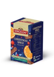 KINGSLEAF Xmas Black Spiced Orange přebal 20x2g - Čaje, káva, čokoláda KINGSLEAF Xmas Black Spiced Orange přebal 20x2g