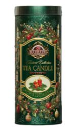 BASILUR Festival Candle Green Edition plech 75g + čajová svíčka 11g - Vonné svíčky BASILUR Festival Candle Green Edition plech 75g + čajová svíčka 11g