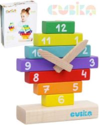 CUBIKA 14354 Hodiny s magnetickými ručičkami - dřevěná skládačka 10 dílů