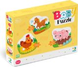 Baby puzzle Zvířátka z farmy 3v1 (2,3,4 dílků) - Puzzle Baby puzzle Zvířátka z farmy 3v1