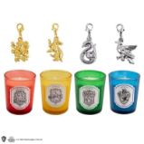 Harry Potter set Svíčky 4 ks s náramkem a přívěšky - Bradavické koleje