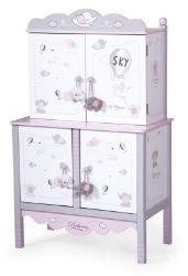 Dřevěná šatní skříň pro panenky s hracím centrem a doplňky DeCuevas - SKY 2019 - Panenky Dřevěná šatní skříň pro panenky s hracím centrem a doplňky DeCuevas - SKY 2019