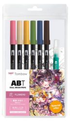 Tombow ABT sada oboustranných fixů Manga Flower 6 ks + vodní štětec Tombow ABT sada oboustranných fixů Manga Flower 6 ks + vodní štětec