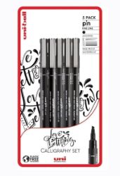 Uni Pin Sada linerů - Love Lettering 5 ks - Štětce, pastelky, fixy Uni Pin Sada linerů - Love Lettering 5 ks