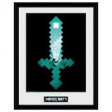 Zarámovaný plakát Minecraft - Diamantový meč - Plakáty Minecraft Zarámovaný plakát - diamantový meč
