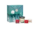 YANKEE CANDLE dárková sada malý tumbler ve vůni Twinkling Lights 1 ks a 3 skleněné votivní