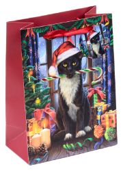 Dárková taška - vánoční Střední Lisa Parker Kočka Krampus - Dárkové tašky Dárková taška - vánoční Střední Lisa Parker Kočka Krampus