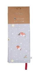 Utěrka Wrendale Designs "Season's Tweetings" - Vánoční červenky