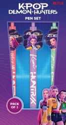 KPop Demon Hunters Set per (3 kusy) - Propisky a pera do školy Pera 3ks K-pop Demon Hunters