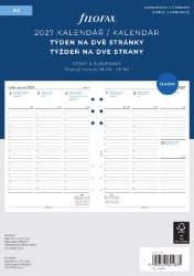 Kalendářní náplň do diáře FILOFAX 2027, A5, týdenní, linky, CZ/SK - Diáře Kalendářní náplň do diáře FILOFAX 2027, A5, týdenní, linky, CZ/SK