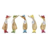 Dřevěné káčátko - Puntíkatý klobouk a holínky Dřevěné káčátko - Puntíkatý klobouk a holínky