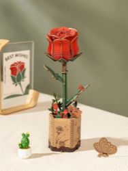 NiXiM Dřevěné 3D puzzle/Červená růže NiXiM Dřevěné 3D puzzle/Červená růže