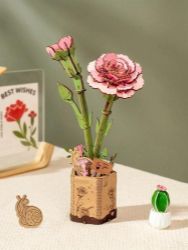 NiXiM Dřevěné 3D puzzle/Růžový karafiát