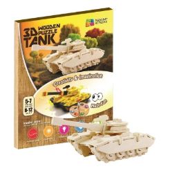 NiXiM Dřevěné 3D puzzle - Tank - 3D a 4D puzzle NiXiM Dřevěné 3D puzzle - Tank