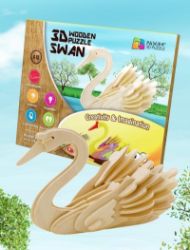 NiXiM Dřevěné 3D puzzle/Labuť - 3D a 4D puzzle NiXiM Dřevěné 3D puzzle/Labuť