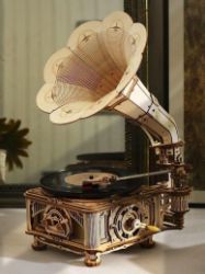 NiXiM Dřevěné 3D puzzle/Funkční gramofon – elektrický - 3D a 4D puzzle NiXiM Dřevěné 3D puzzle/Funkční gramofon – elektrický