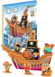 NiXiM Dřevěné 3D puzzle - Pirátská loď - 3D a 4D puzzle NiXiM Dřevěné 3D puzzle - Pirátská loď