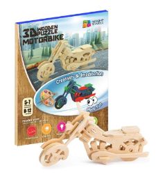 NiXiM Dřevěné 3D puzzle - Motorka - 3D a 4D puzzle NiXiM Dřevěné 3D puzzle - Motorka