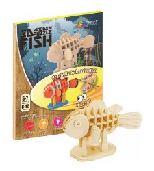 NiXiM Dřevěné 3D puzzle - Ryba - 3D a 4D puzzle NiXiM Dřevěné 3D puzzle - Ryba