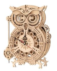 NiXiM Dřevěné 3D puzzle - Hodiny Sova mechanické NiXiM Dřevěné 3D puzzle - Hodiny Sova mechanické