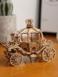 NiXiM Dřevěné 3D puzzle/Pohádkový kočár - 3D a 4D puzzle NiXiM Dřevěné 3D puzzle/Pohádkový kočár