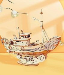 NiXiM Dřevěné 3D puzzle/Rybářská loď - 3D a 4D puzzle NiXiM Dřevěné 3D puzzle/Rybářská loď