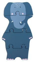 Dřevěné puzzle pro děti paní slonice