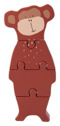 Dřevěné puzzle pro děti pan opičák