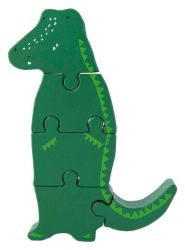 Dřevěné puzzle pro děti pan krokodýl Dřevěné puzzle pro děti pan krokodýl