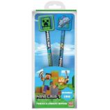 Minecraft set 2 tužek s topperem - Tužky a mikrotužky do školy Minecraft set tužek s topperem
