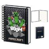 Minecrat A5 blok kroužkový (3D efekt) - Sešity Minecraft blok A5 lentikulární