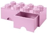 Úložný box LEGO® s šuplíky 8 - světle růžový