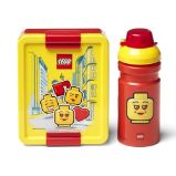 Svačinový set LEGO® ICONIC Girl (láhev a box) - žlutá/červená Svačinový set LEGO® ICONIC Girl (láhev a box) - žlutá/červená