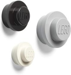 Věšák na zeď LEGO® - bílý, černý, šedý 3 ks