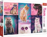 Trefl Puzzle Super kočky/1000 dílků Neon Col Trefl Puzzle Super kočky/1000 dílků Neon Col