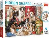 Trefl Puzzle Hidden Shapes - Psí zábava / 1043 dílků - Dětské puzzle Trefl Puzzle Hidden Shapes - Psí zábava / 1043 dílků
