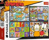 Puzzle Garfield nemá rád pondělí 4x250 dílků Puzzle Garfield nemá rád pondělí 4x250 dílků