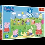 Trefl Puzzle Peppa Pig - Veselý den / 15 dílků MAXI Trefl Puzzle Peppa Pig - Veselý den / 15 dílků MAXI