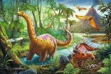 Trefl Puzzle Dinosauři na cestách / 60 dílků - Dětské puzzle Trefl Puzzle Dinosauři na cestách / 60 dílků