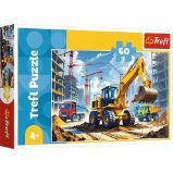 Puzzle Traktor s rypadlonakladačem 60 dílků - Puzzle Puzzle Traktor s rypadlonakladačem 60 dílků