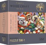 Trefl Wood Craft Origin Puzzle Vánoční kočky 501 dílků - dřevěné Trefl Wood Craft Origin Puzzle Vánoční kočky 501 dílků - dřevěné