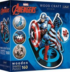 Puzzle Wood Craft Origin Neohrožený Kapitán Amerika 160 dílků - Puzzle Puzzle Wood Craft Origin Neohrožený Kapitán Amerika 160 dílků